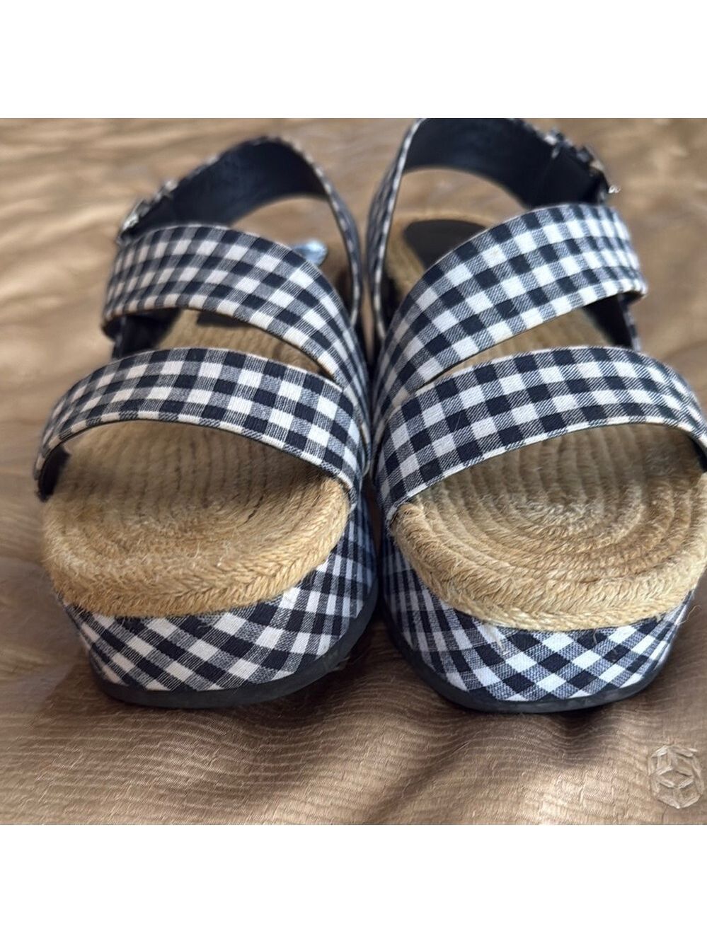 Rag & Bone Gingham Espadrille Platform Sandals - Picture 6 of 11